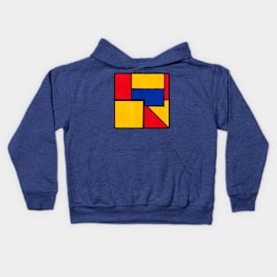 Blue Red Yellow Geometric Abstract Acrylic Painting Kids Hoodie